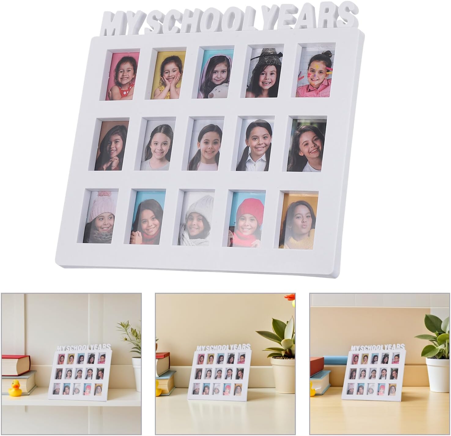 School Years Photo Frame for Kids, White Tabletop Display