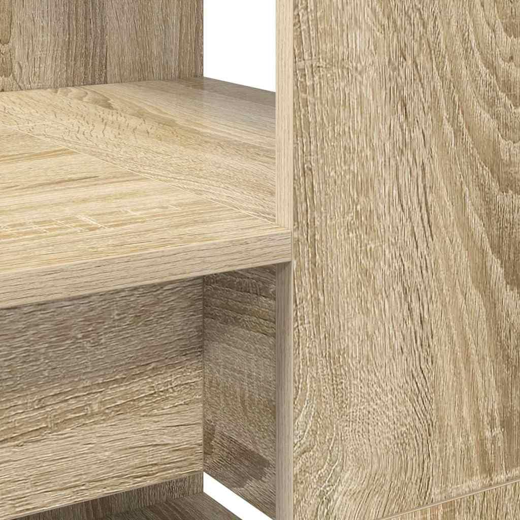 Scrivania Porta PC con Libreria Rovere Sonoma 113x54x120 cm | Tavolo da lavoro con scaffali integrati per organizzare libri e accessori in soggiorno o studio.