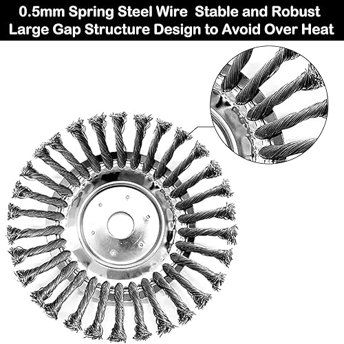 Miniatura 4 de Cabezal de recortadora de alambre de acero de 8 pulgadas irrompible, cuchilla de recortadora con cable para patio, cabezal de alambre para patio,