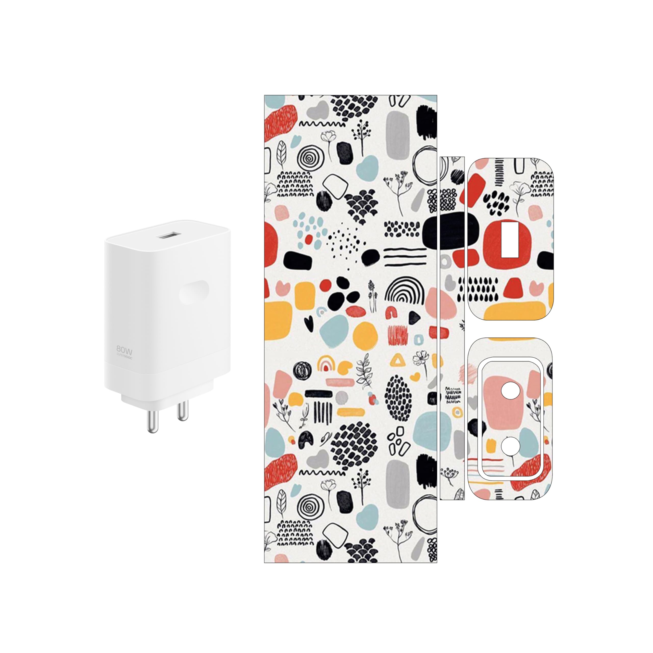 Compatible for Oppo & ONEPLUS SUPERVOOC (80W) - Charger/Adapter Skin Wrap (Design-1) (16)-image-49