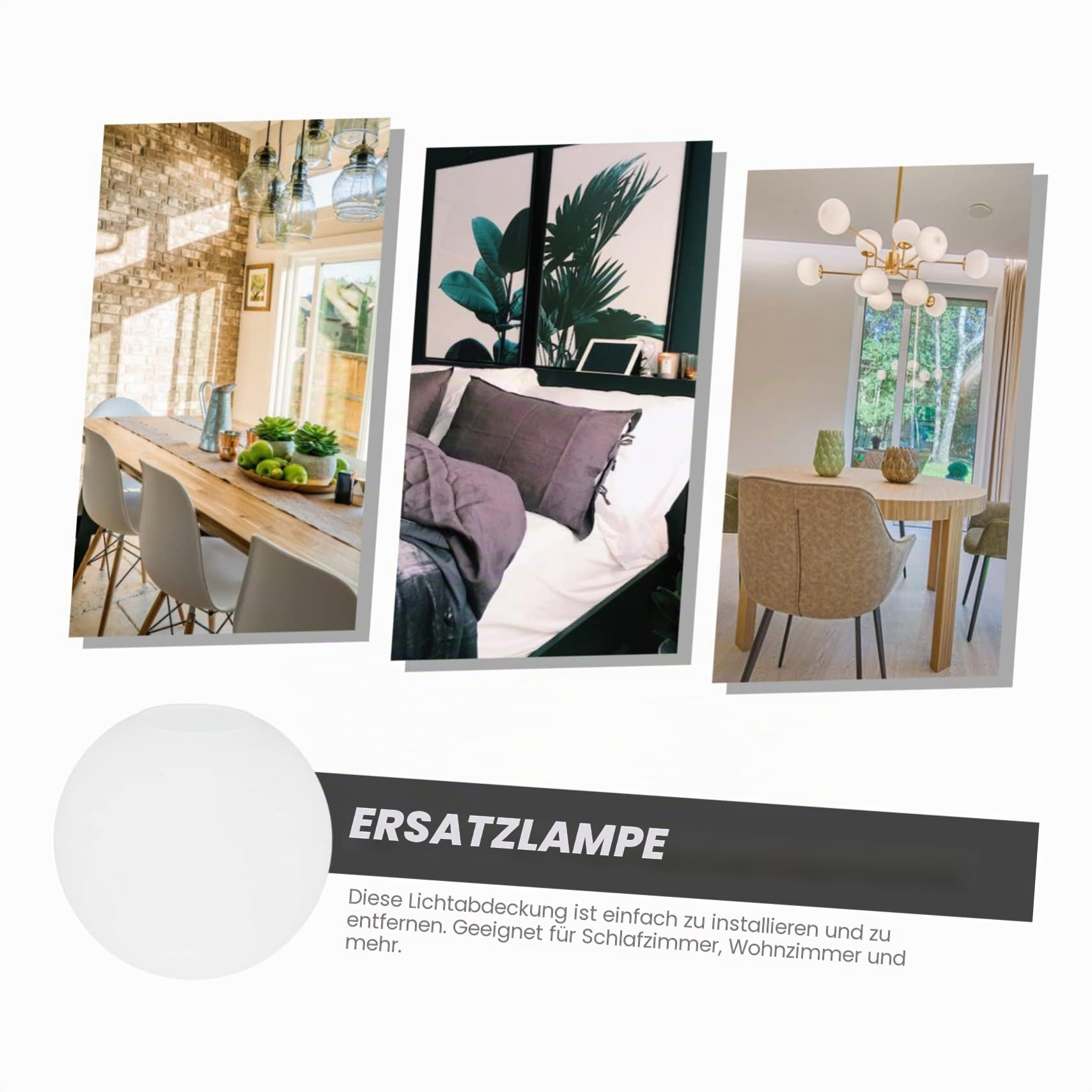 Milchglas Pendelleuchten Lampenschirm 18CM Rundes Kugel Lampenglas Ersatz Lampenschirm Für Moderne Leuchten Geeignet Für Kücheninseln Und Essbereiche Dekorativer