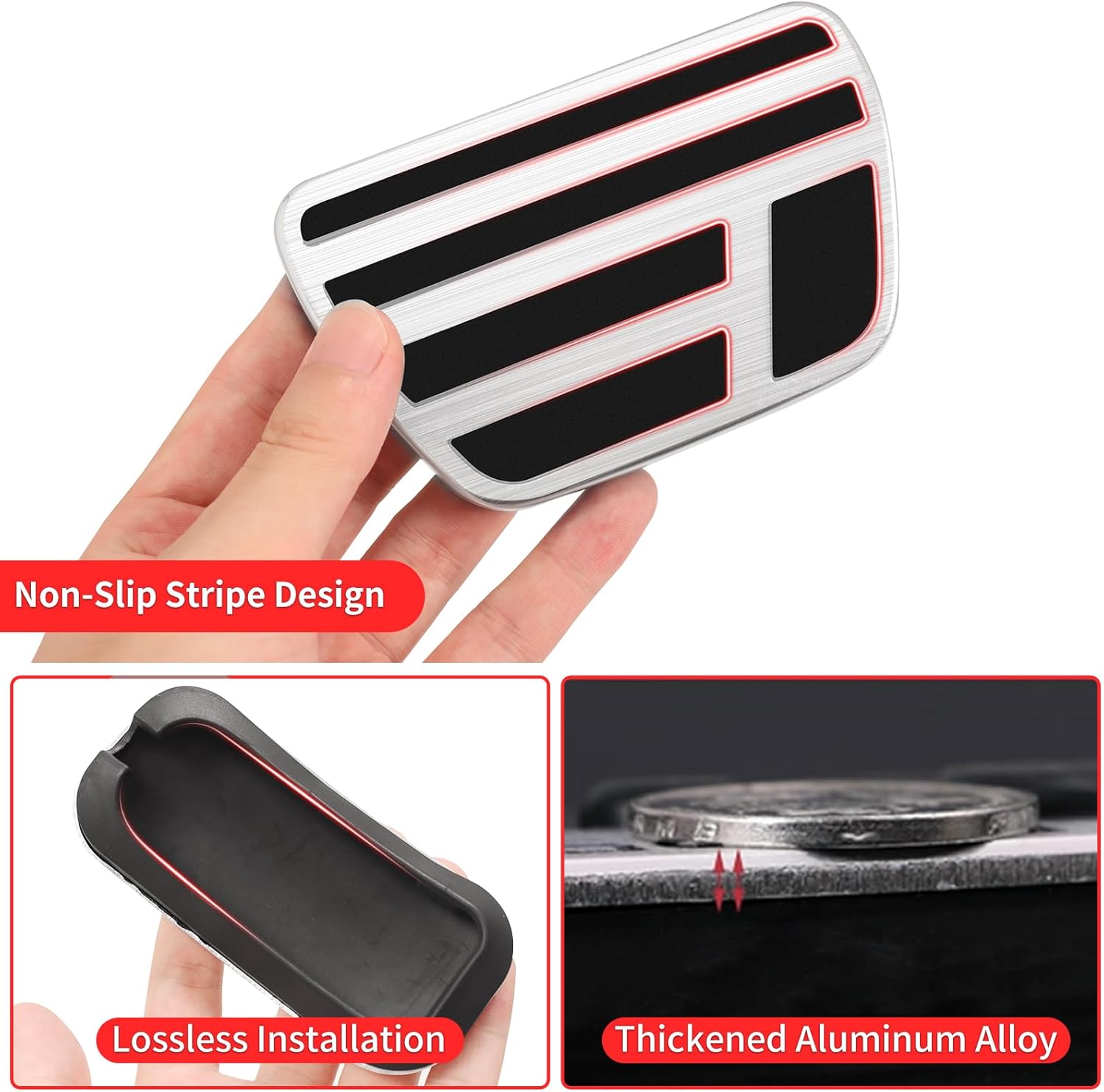 Aluminum Alloy Pedal Cover is Suitable for 2024 2025 2026 Toyota Land Cruiser 250 1958 Prado LC250 J250 Accelerator Brake Pedal Cover Internal Modification Parts (GR Style)