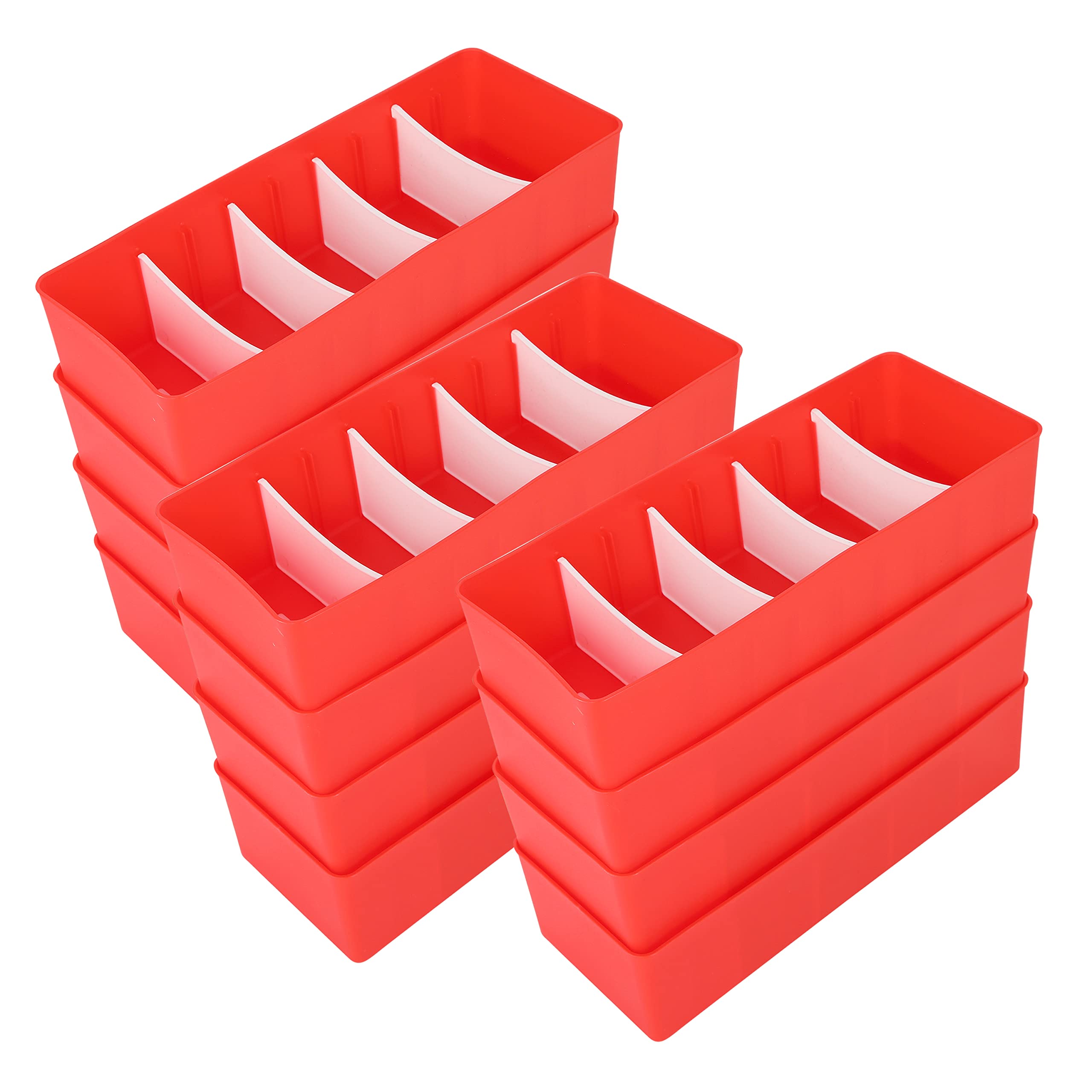 Cutting EDGE Multipurpose BPA free Stackable Drawer Wardrobe and Socks Organiser Storage Drawer for Socks, Bangles, Stationery, Cosmetics (Red, Set of 12) (B0C4HFHFW8) Amazon Price History, Amazon Price Tracker