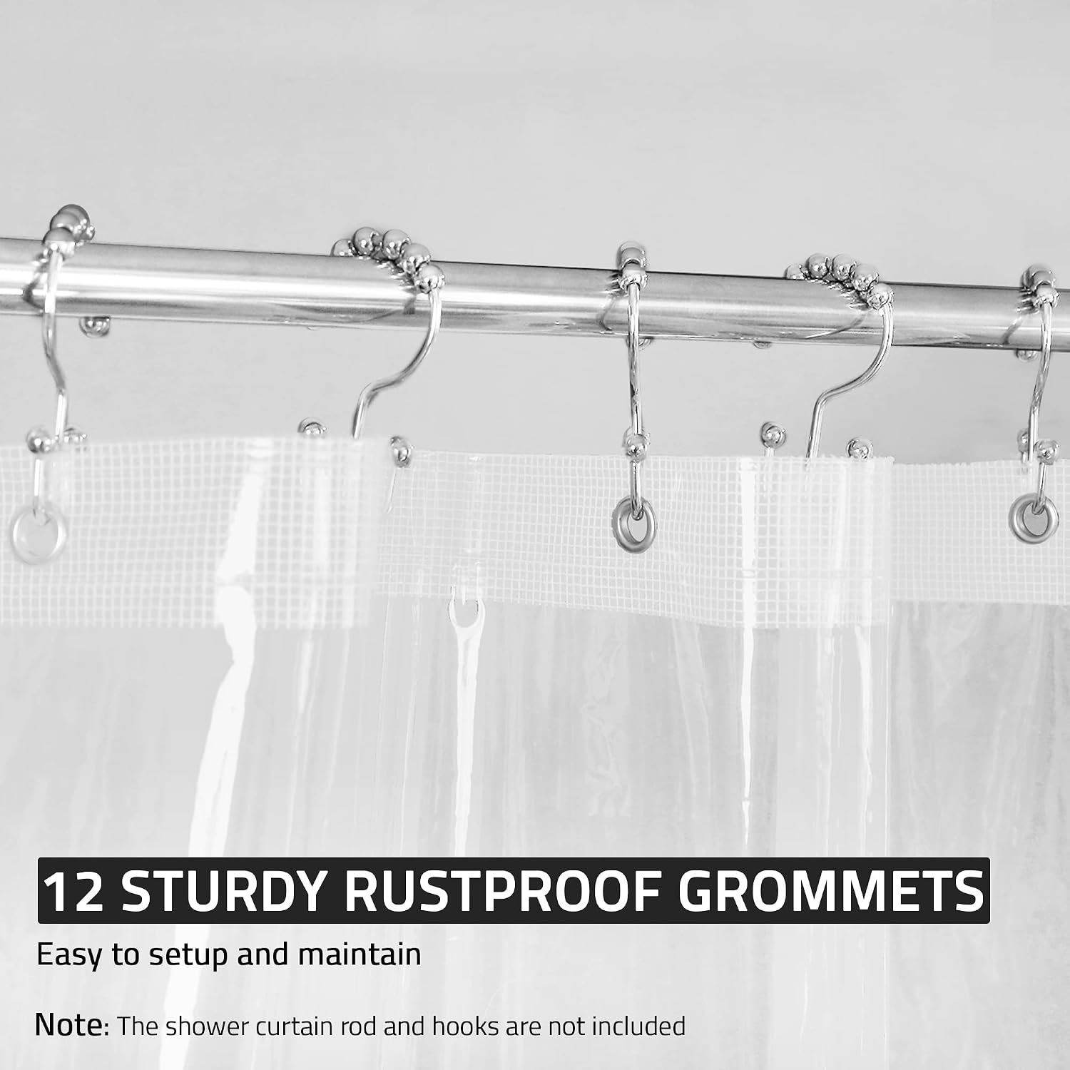 Utopia Bedding Premium Shower Curtain Heavy-Duty Waterproof Liner - 72 x 72 Inches (Clear, 2)