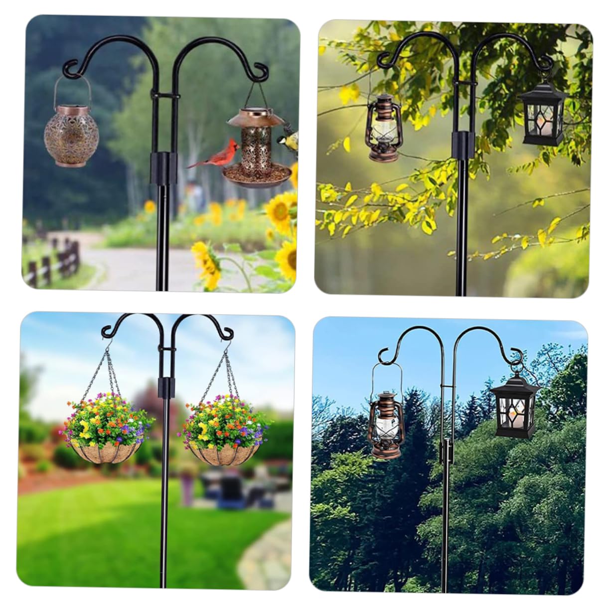 BESTonZON Crochet de Jardin pour Support de Suspension pour Pots de Fleurs et Guirlandes Lumineuses pour Balcon et Terrasse
