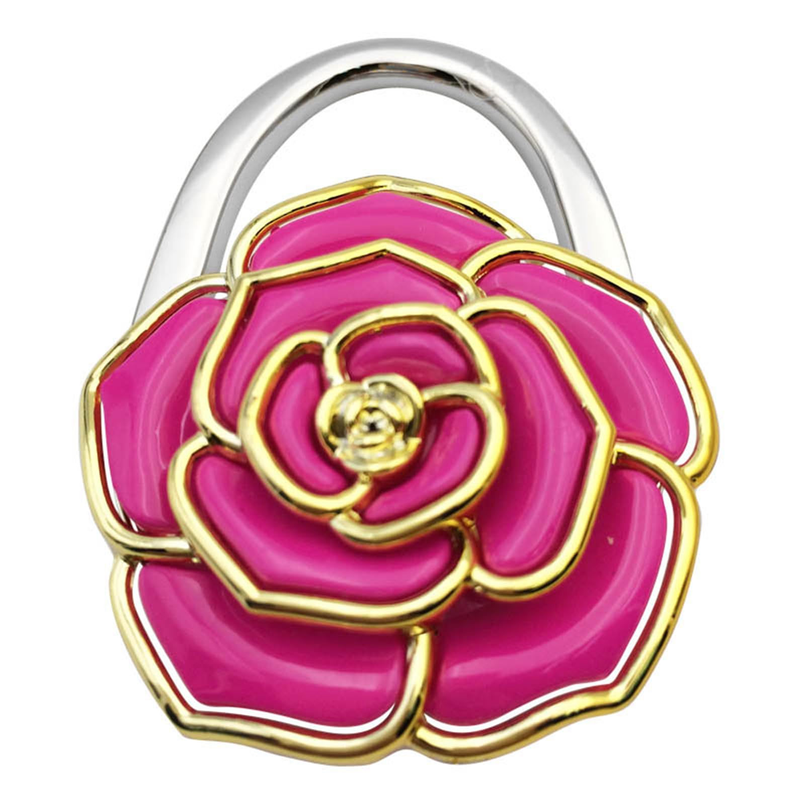 ZBIianxer Folded Desk Holder Bag Table Hook Portable Metal Purse Handbag Bags Hanger Flower Shaped Folding Handbag Purses Hanger Table Portable Holder