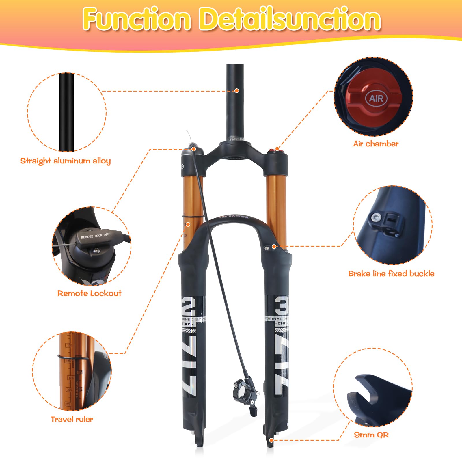 ZTZ Lega di magnesio Mountain Forcella Anteriore Pressione Aria Ammortizzatore Forcella Forcella Accessori Bicicletta