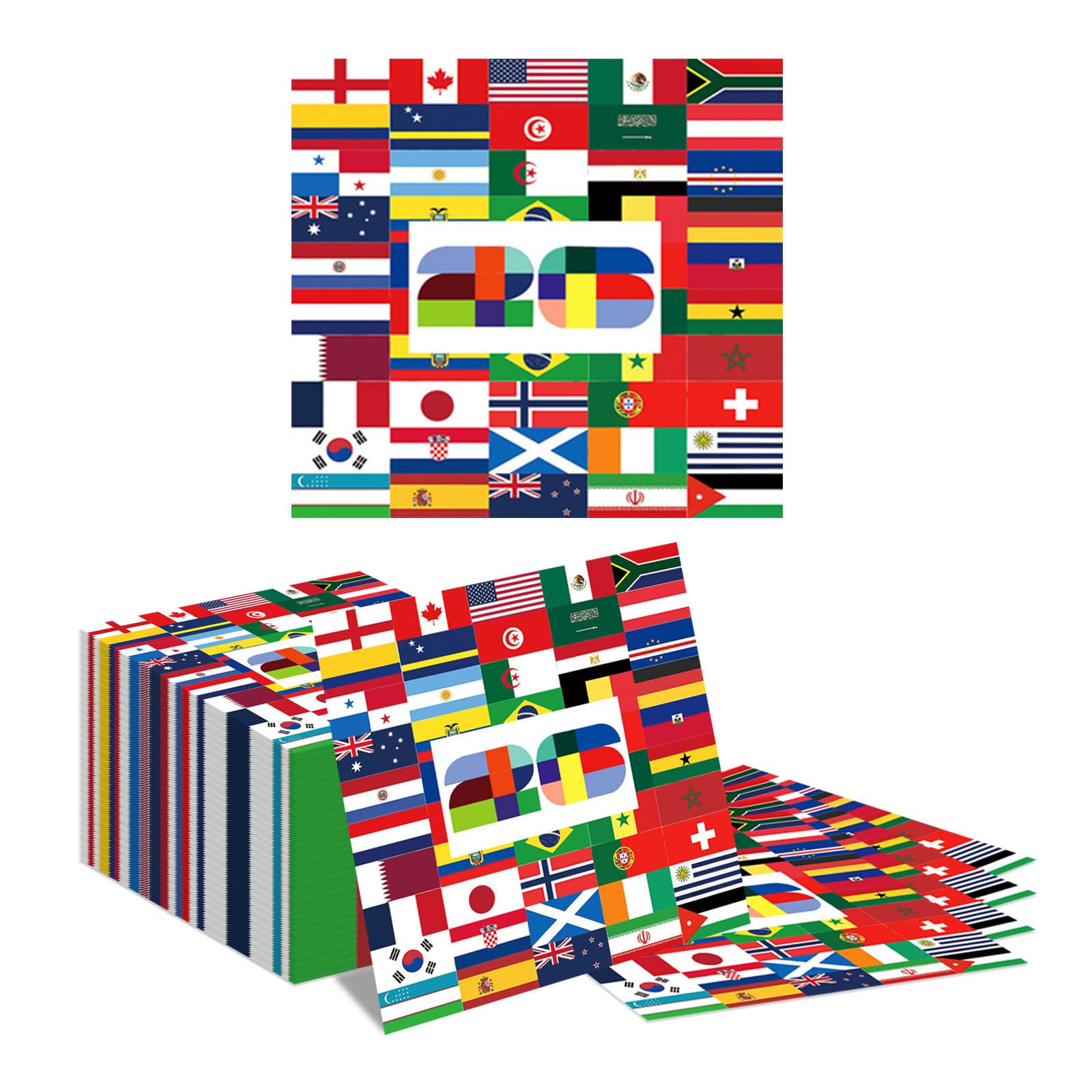 Tapufitil 100 Pieces Country Flag Paper Napkins, Disposable Napkins With World Emblem Design, 33x33cm Thick Paper Towels For World Cup, International Celebration