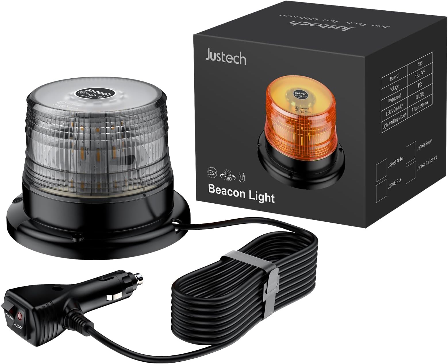 12/24V 40 LED MAGNETIC EMERGENCY FLASHING RECOVERY WARNING STROBE LIGHT BEACON AMBER 40W TRUCK CAR