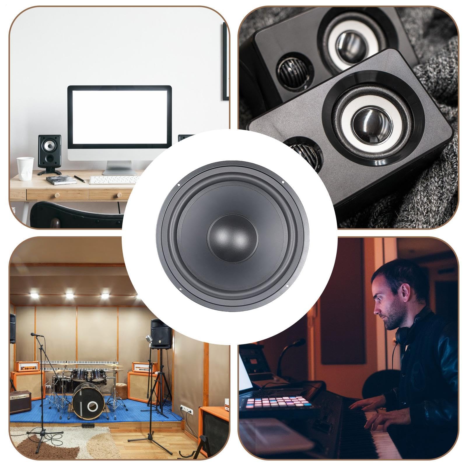 Membrane vibrante pour woofer, Haut-Parleur pour Voiture, Booster de Passif à diaphragme de 3 à 12 Pouces, Radiateur de Haut-Parleur de Conception Passive conçu pour Les boîtiers de Caisson
