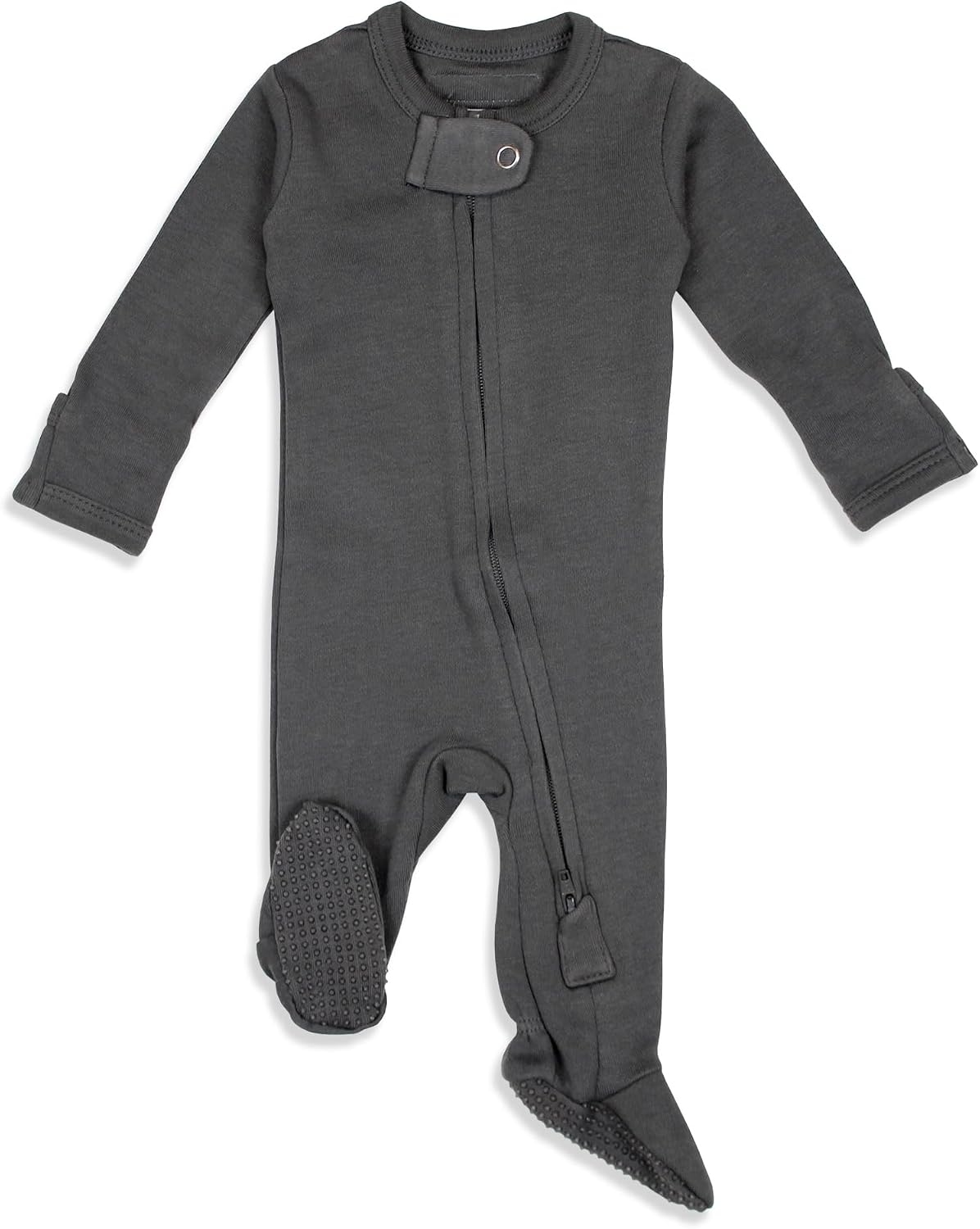Organic 2-Way Zipper Footie in Gray