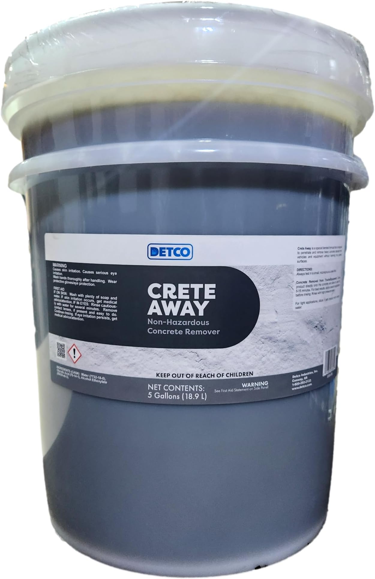 Crete Away Concrete Remover & Dissolver – Non Toxic, Biodegradable, Acid Free Cement Cleaner for Dried Grout, Mortar, Stucco & Splatter Removal on Cars, Tools, Painted Surfaces, 5 Gallons
