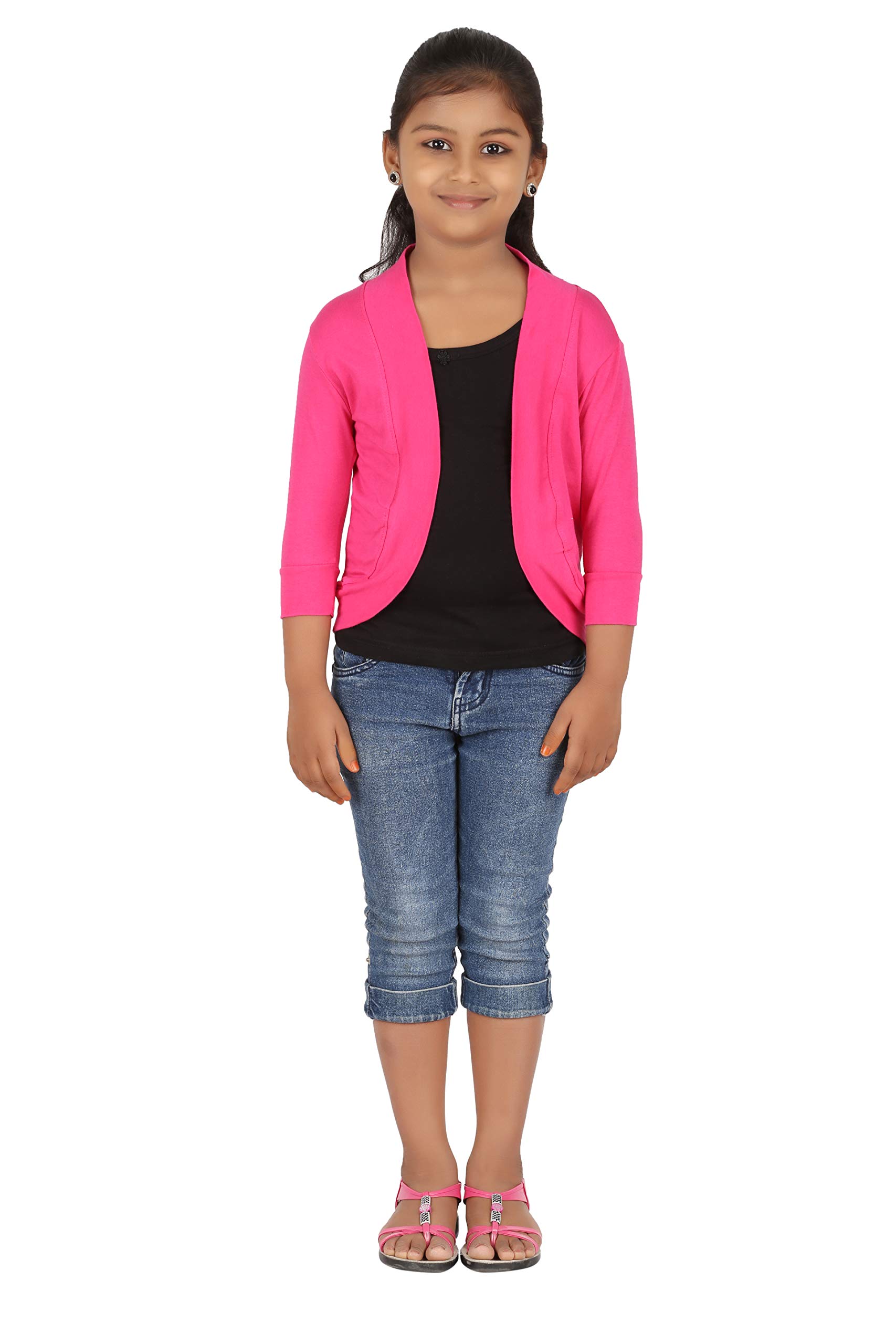 BELONAS Girl's Viscose 3/4th Sleeve Short Shrug Combo 1