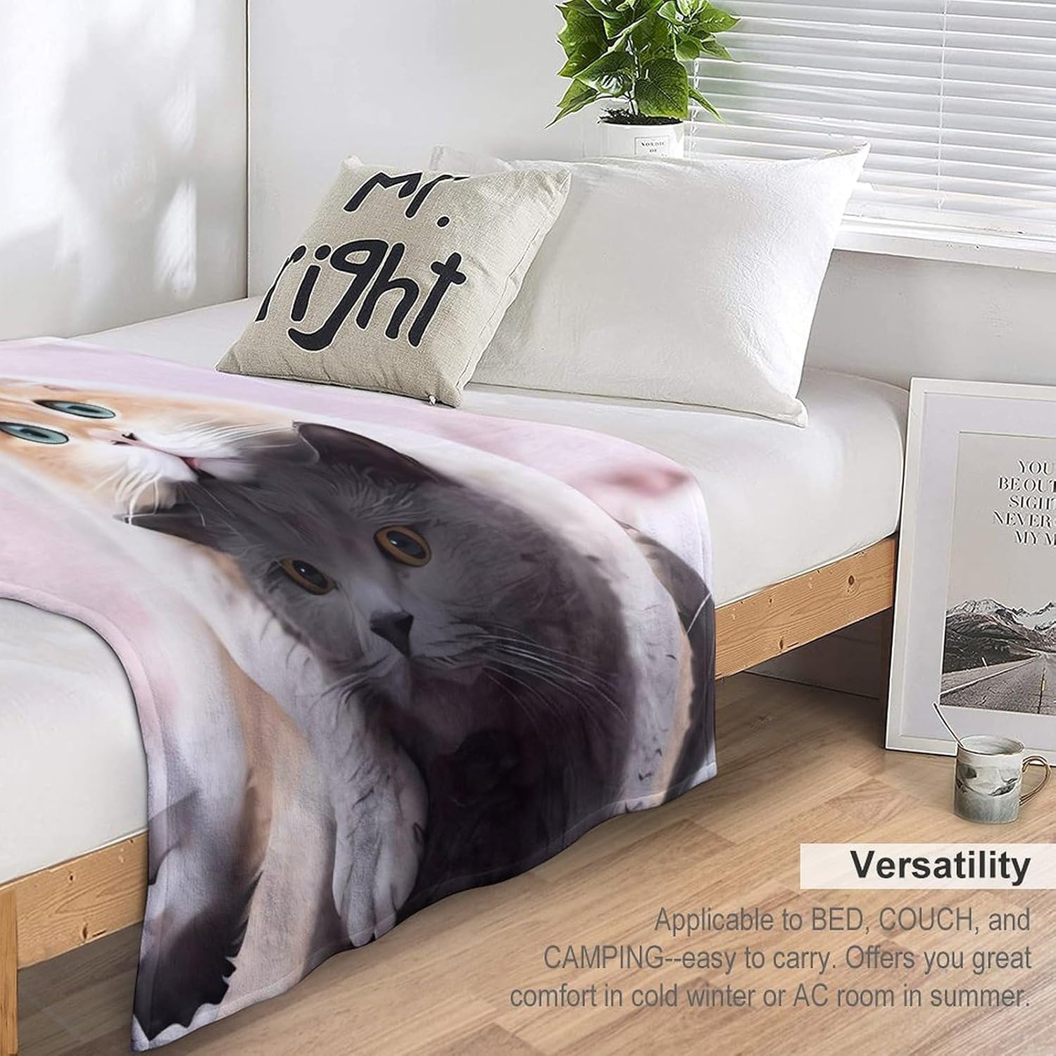 Cats Blanket Super Soft Warm Flannel Throw Blankets Lightweight Breathable Bath Towel Cozy Luxury Blanket for Couch Home Decor Tapestry for Travel Camping
