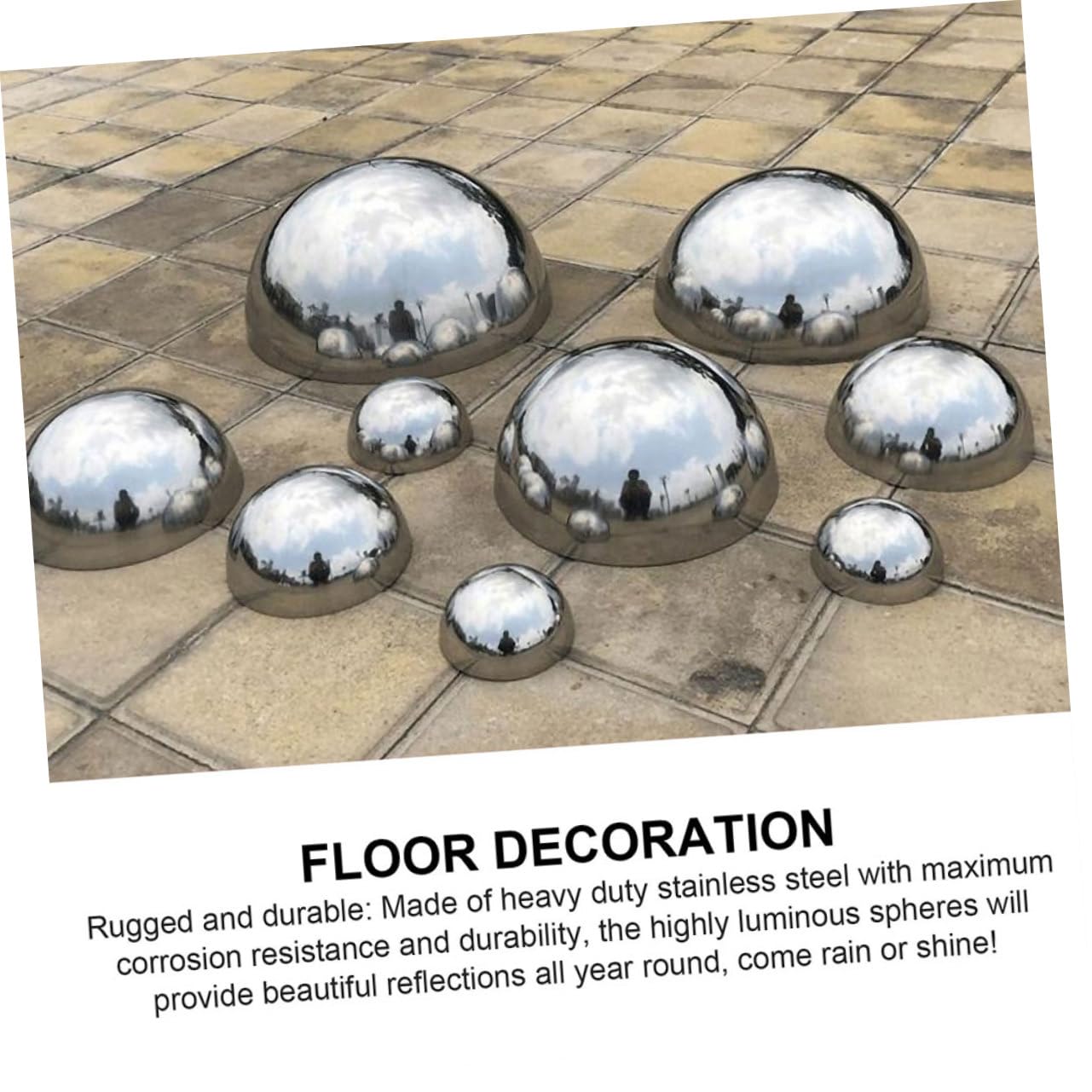 Sfere Decorative Acciaio Inossidabile Lucido Da Giardino Palla Riflettente Per Decorazioni Murali e Emisfero Per Esterni Design Elegante e Resistente Effetto Visivo