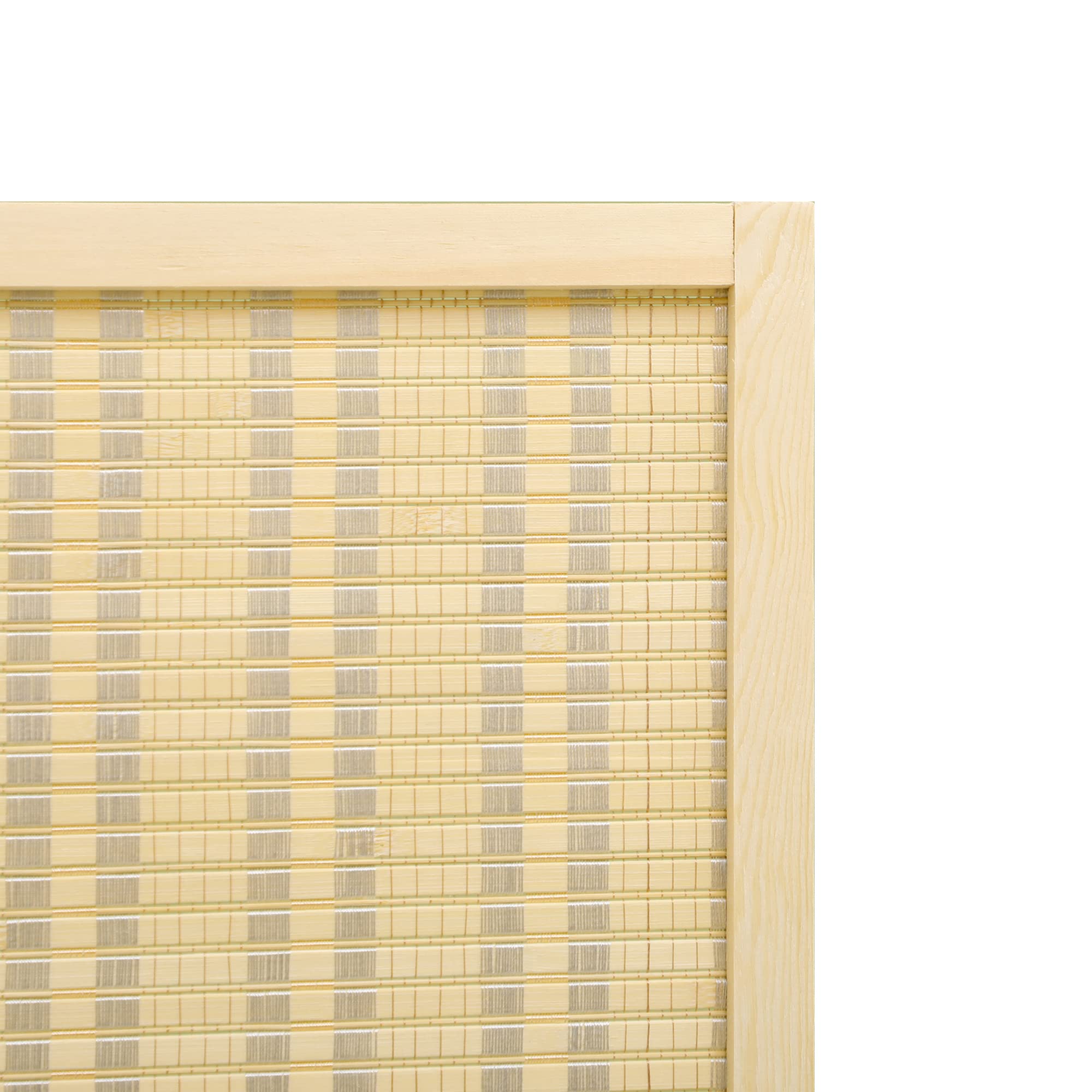 HOMCOM Biombo de 4 Paneles Plegable 180x180 cm Separador de Ambientes Divisor de Habitación Tejido a Mano de Bambú e Hilo de Algodón Decoración Elegante para Salón Natural