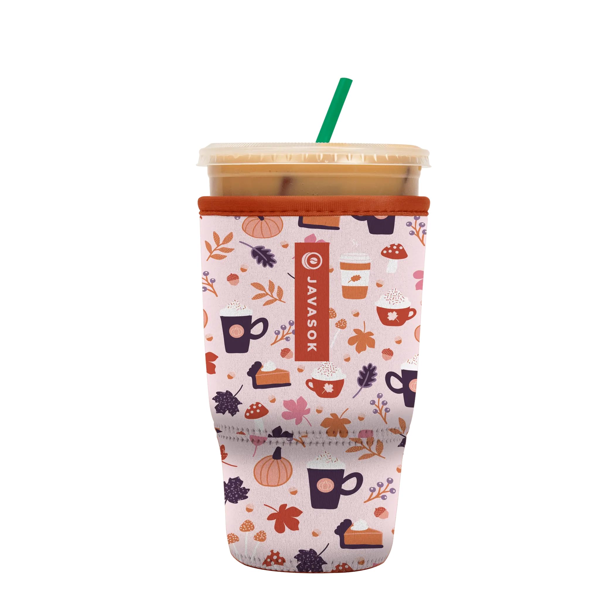 Sok It JavaSok Iced Coffee &amp; Cold Soda Insulated Neoprene Cup Sleeve (PSL, Large: 30-32oz)