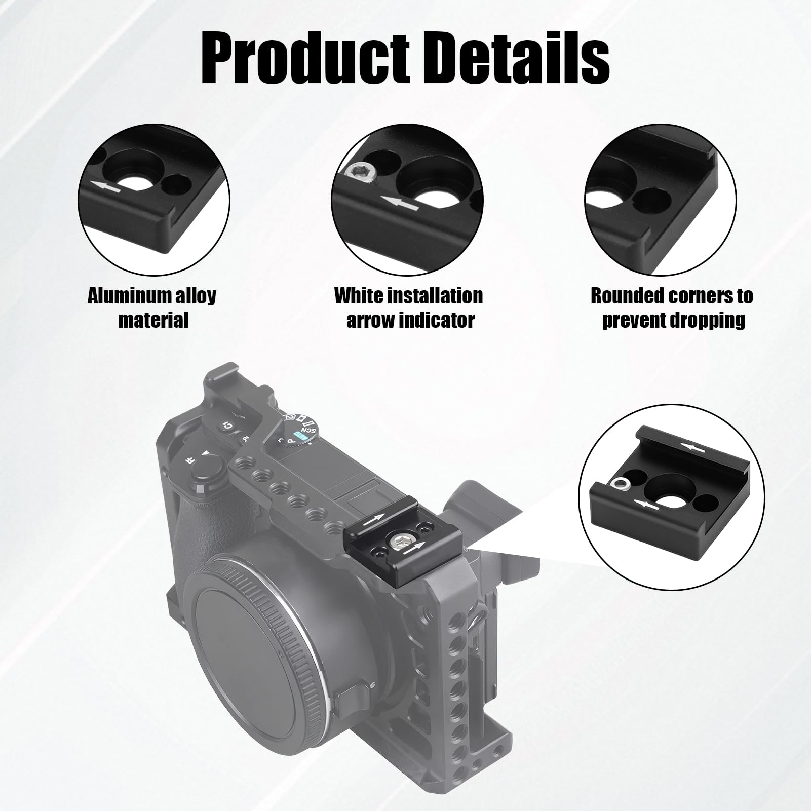 Juego de 2 adaptadores universales para zapata de flash para cámara y accesorios, para micrófonos, luces LED, videocámaras, DSLR y cámaras de acción