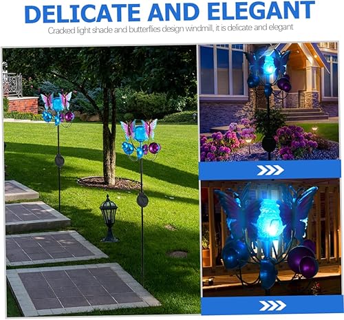 Miniatura 4 de Outanaya Luces de patio alimentadas por iluminación de patio valla de estaca arte al aire libre luces de decoración de jardín viento para molino de