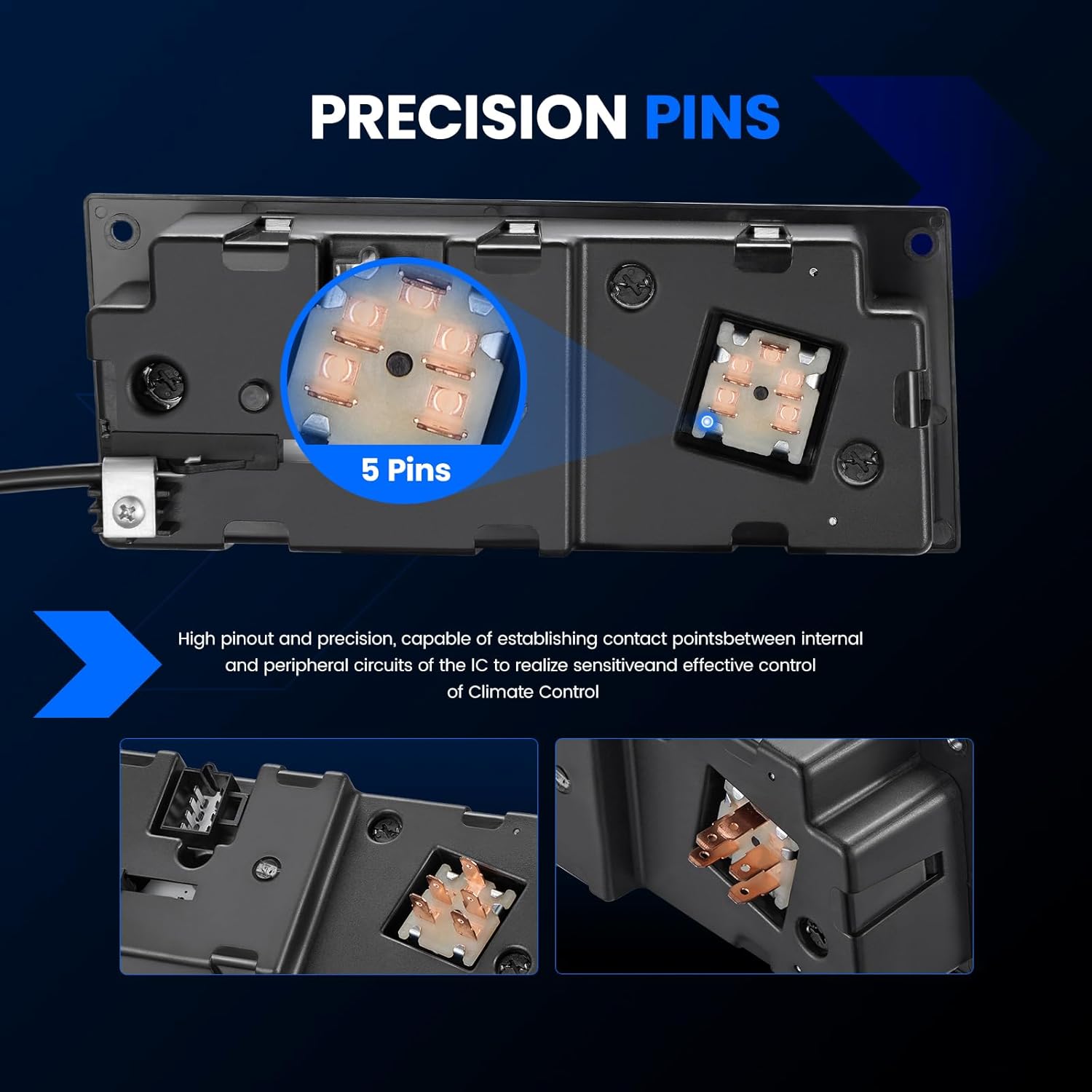 599-5511 HVAC A/C Heater Climate Control Panel Module with Blower Motor Switch Compatible with Kenworth 2002-2006 C500, 2002-2006 T300, 2002-2006 T600A, 2002-2006 T800, 2002-2006 W900