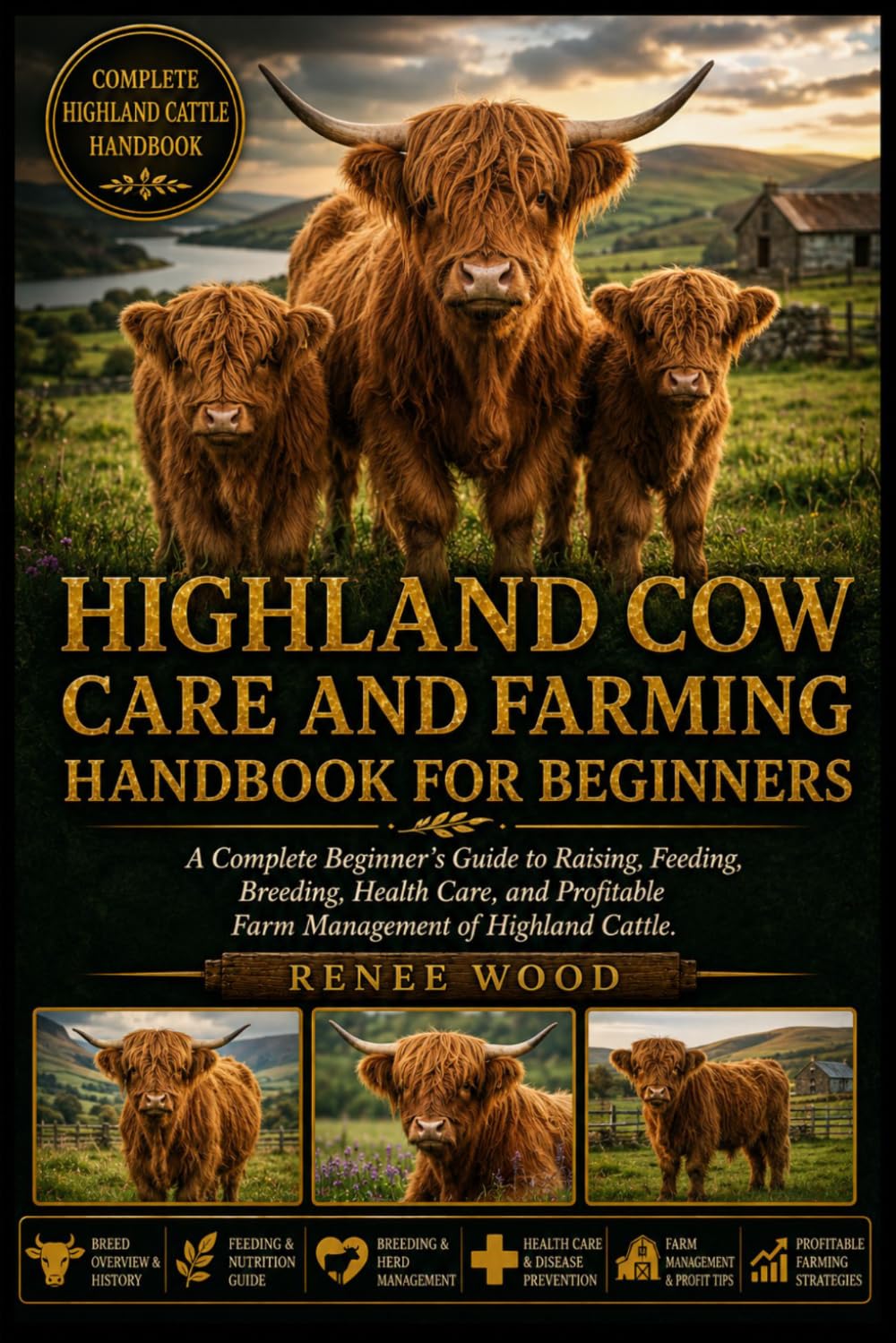 HIGHLAND COW CARE AND FARMING HANDBOOK FOR BEGINNERS: A Complete Beginner’s Guide to Raising, Feeding, Breeding, Health Care, and Profitable Farm Management of Highland Cattle.