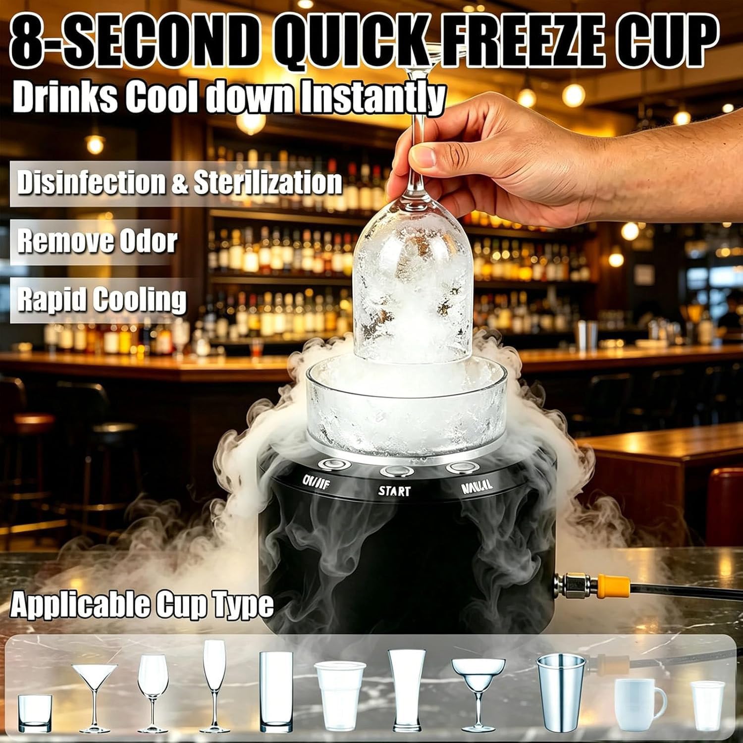 Máquina portátil para fabricar Hielo seco, Unidad compacta para la producción de Hielo seco, Produce instantáneamente un Bloque de Hielo seco estándar de 25 g