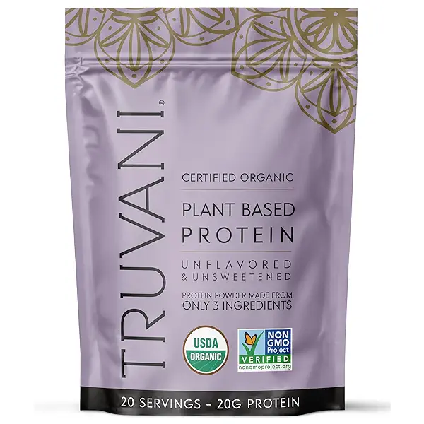 Truvani Pea Protein Powder | Unflavored | 20g Organic Vegan Plant Based Protein | 20 Servings | Keto | Gluten & Dairy Free | Low Carb | No Added Sugar 1