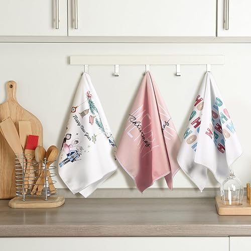 Miniatura 5 de Bencailor 6 toallas de cocina navideñas de 15.75 x 23.62 pulgadas, toallas de mano de Navidad para decoración de cocina, regalo de inauguración de