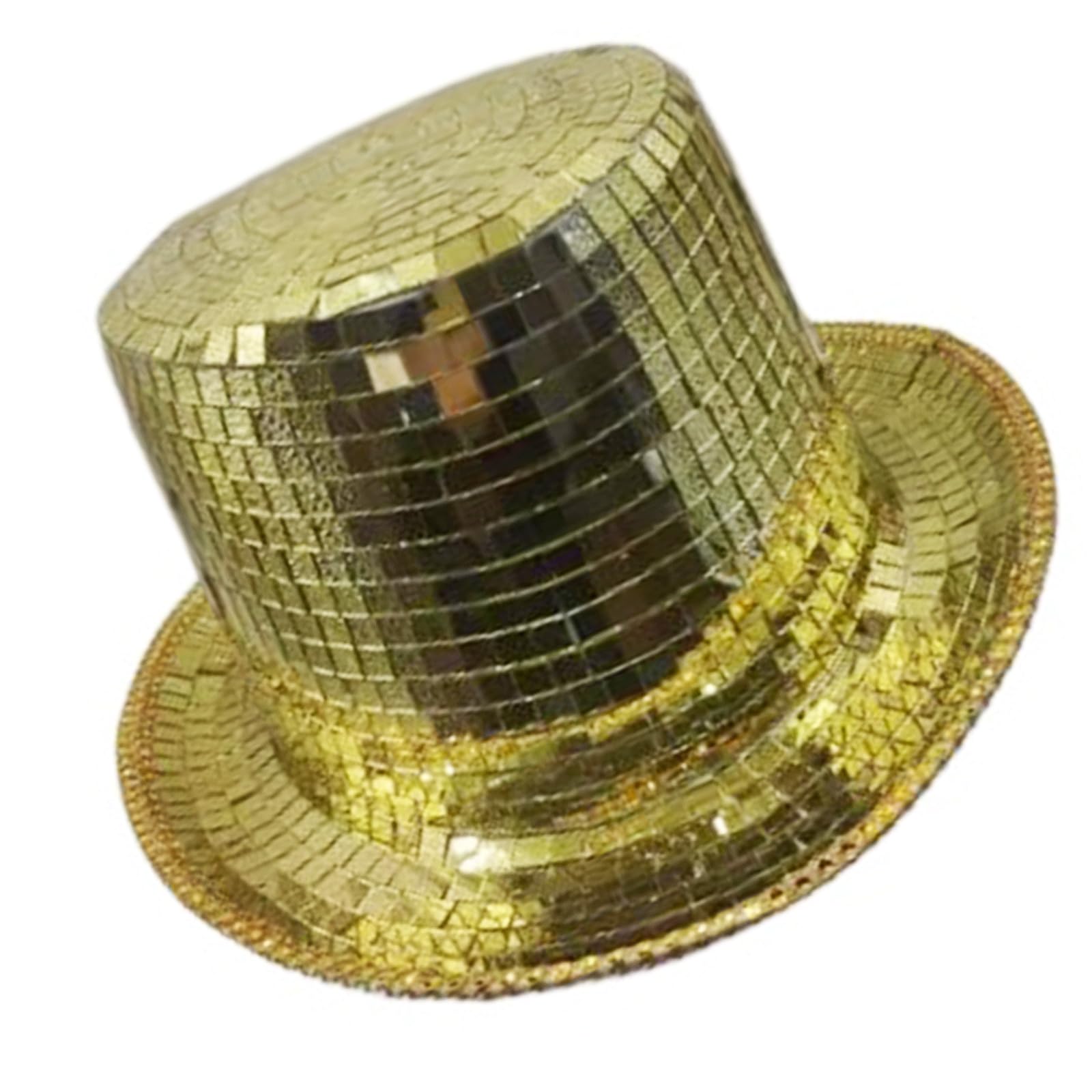 [Fpbiagoq] Unisex Metallic Homburg Spiegel Detail Clubwear Keva Kristall Panama Hut Neuheit Accessoires Panama Hut Herren