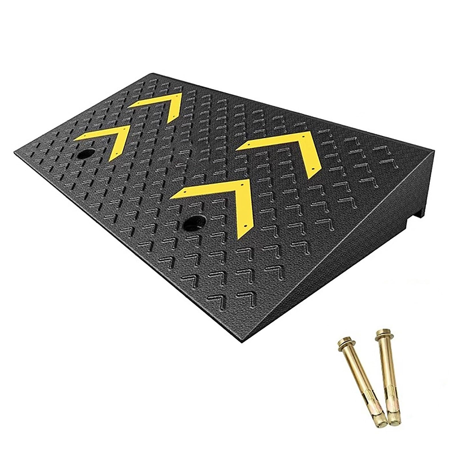 Heavy Duty Threshold Curb Loading Ramps, Car Ramp W/Reflective Stripe for Bicycles, Warehouses, Garages, Sidewalks, Wheelchairs(35 * 15 cm/13.7 * 5.9 in)