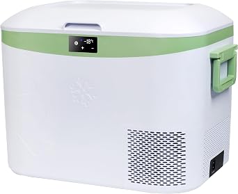 WIAONE Megiu Car Fridge Portable 12V Refrigerator 19 Quart 18 Liter 12 Volt Freezer Compressor Cooler 12V/24V DC 110 240 V AC for Truck Van RV Camper SUV and Home Use -18 +15