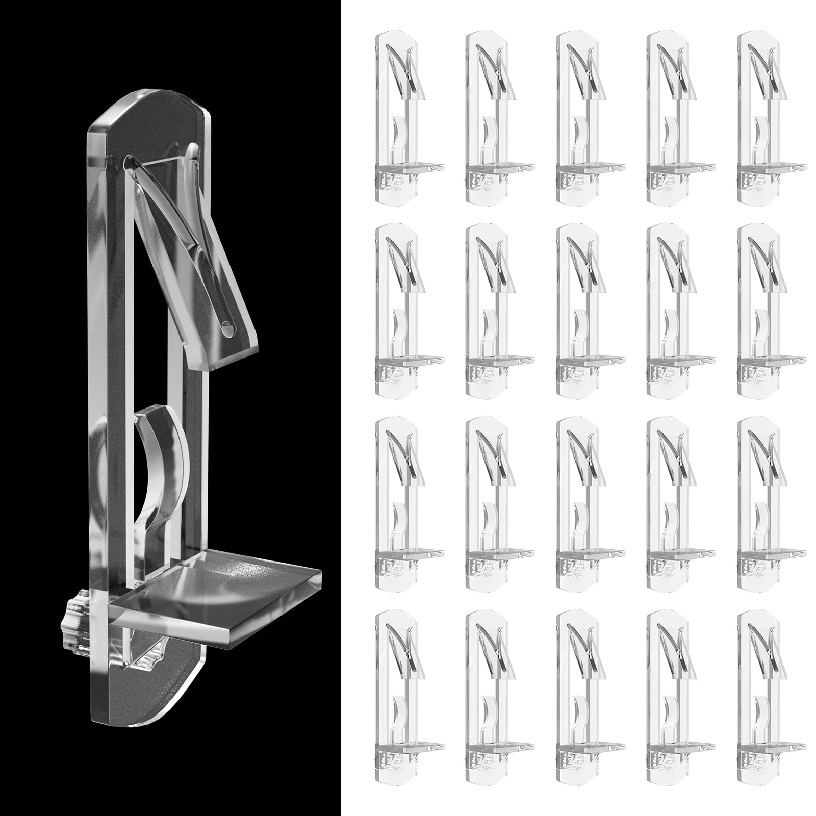Shelf Support Nails 20 Pieces Transparent Plastic Lock Rack Support Pin Clips