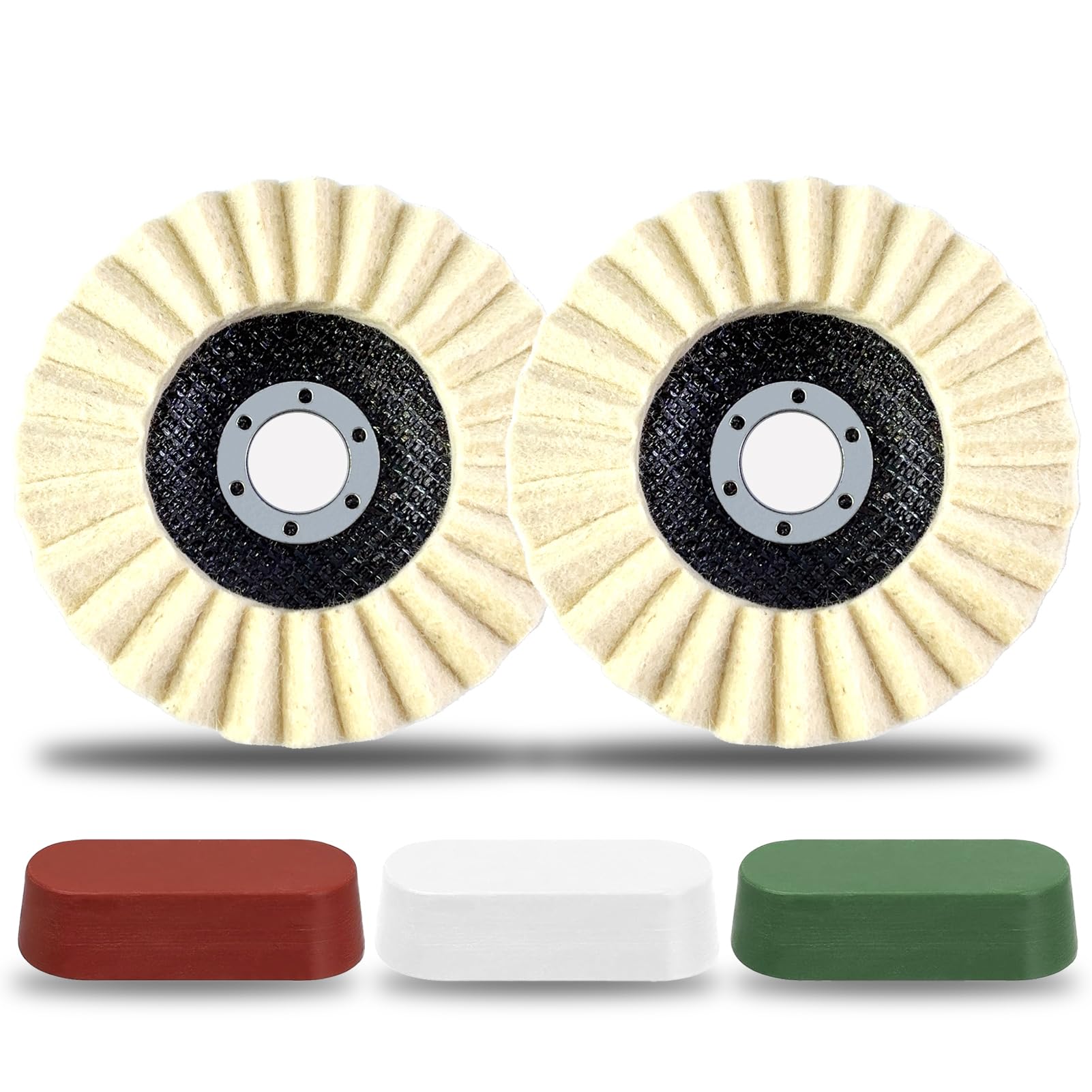 Angle Grinder Polishing Kit - 5 Pcs Wool Buffing Wheels -1