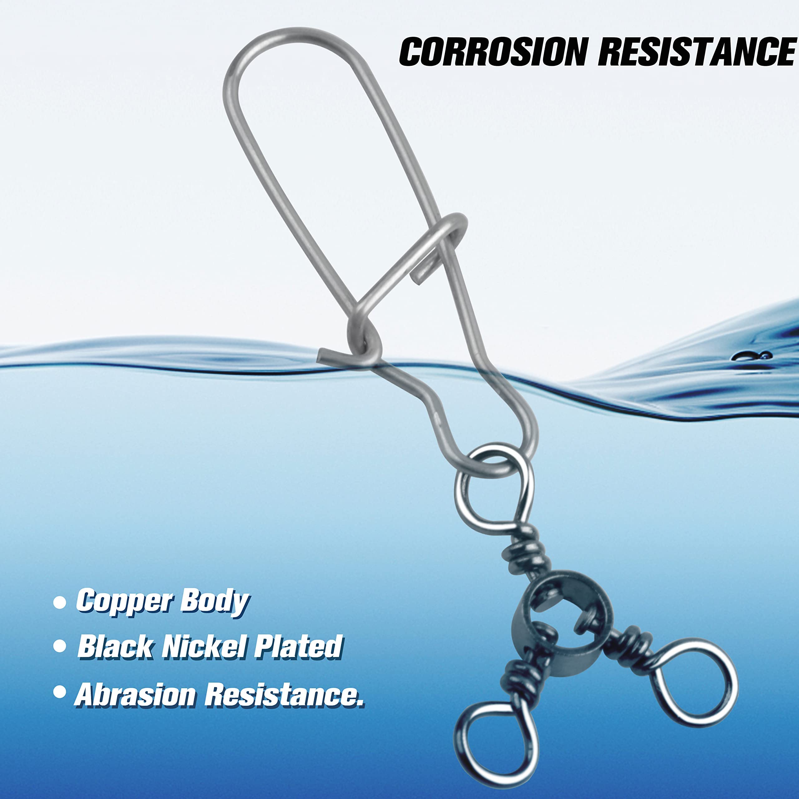 OROOTL 3 Way Snap Swivels Fishing Tackle - Image 3
