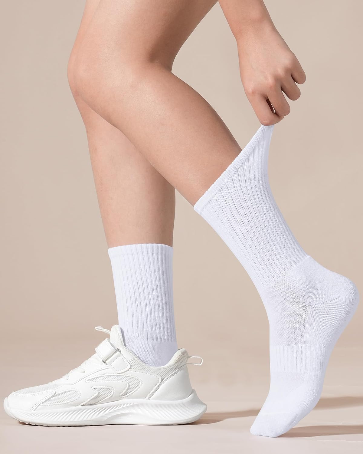 BOOPH 6 Pairs Kids Crew Socks Boys Girls Athletic Cushioned Hiking Socks Warm Soft Running Socks - Image 3