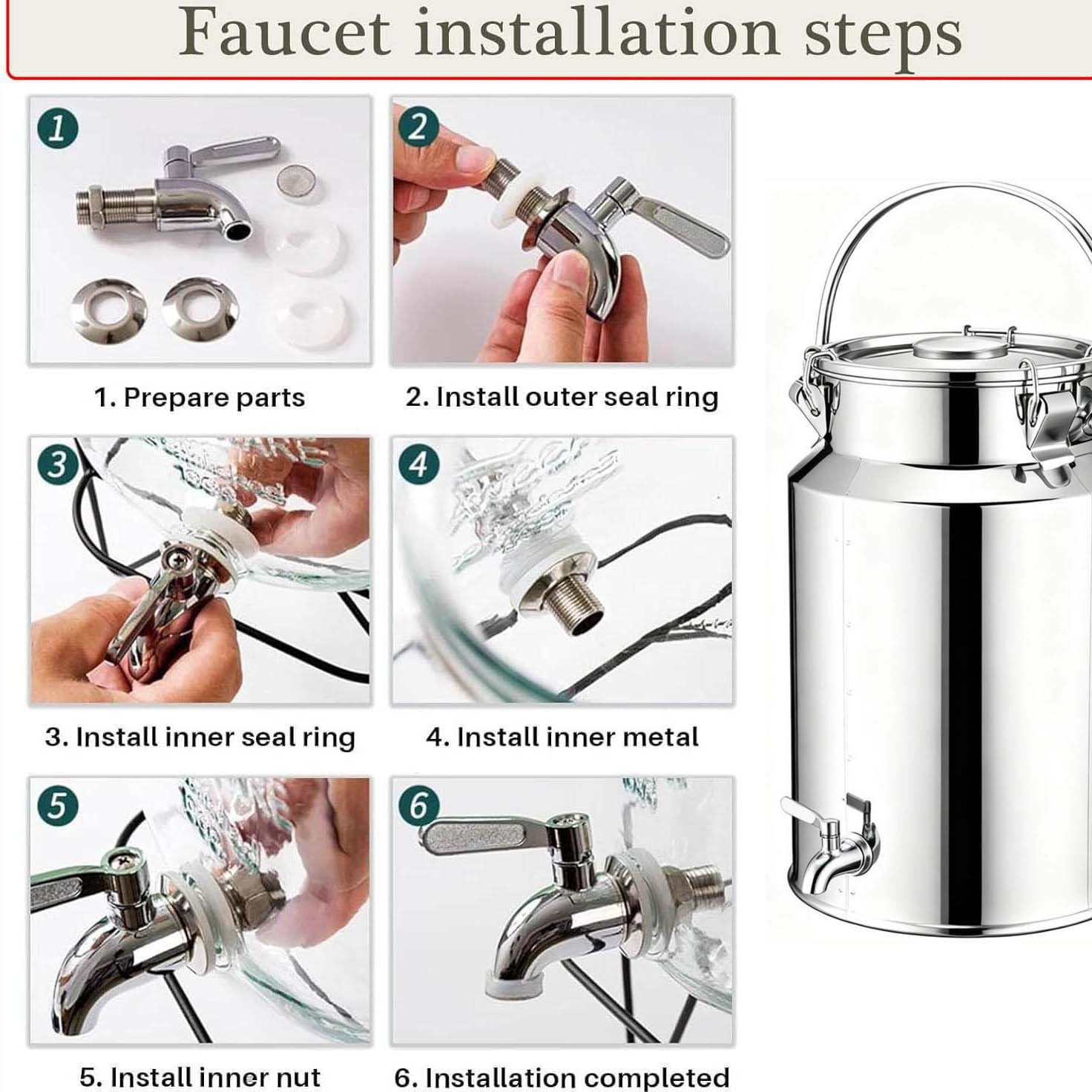 Contenedor de Acero Inoxidable para Transporte y Almacenamiento de líquidos en cocinas y manipulación de Bebidas.