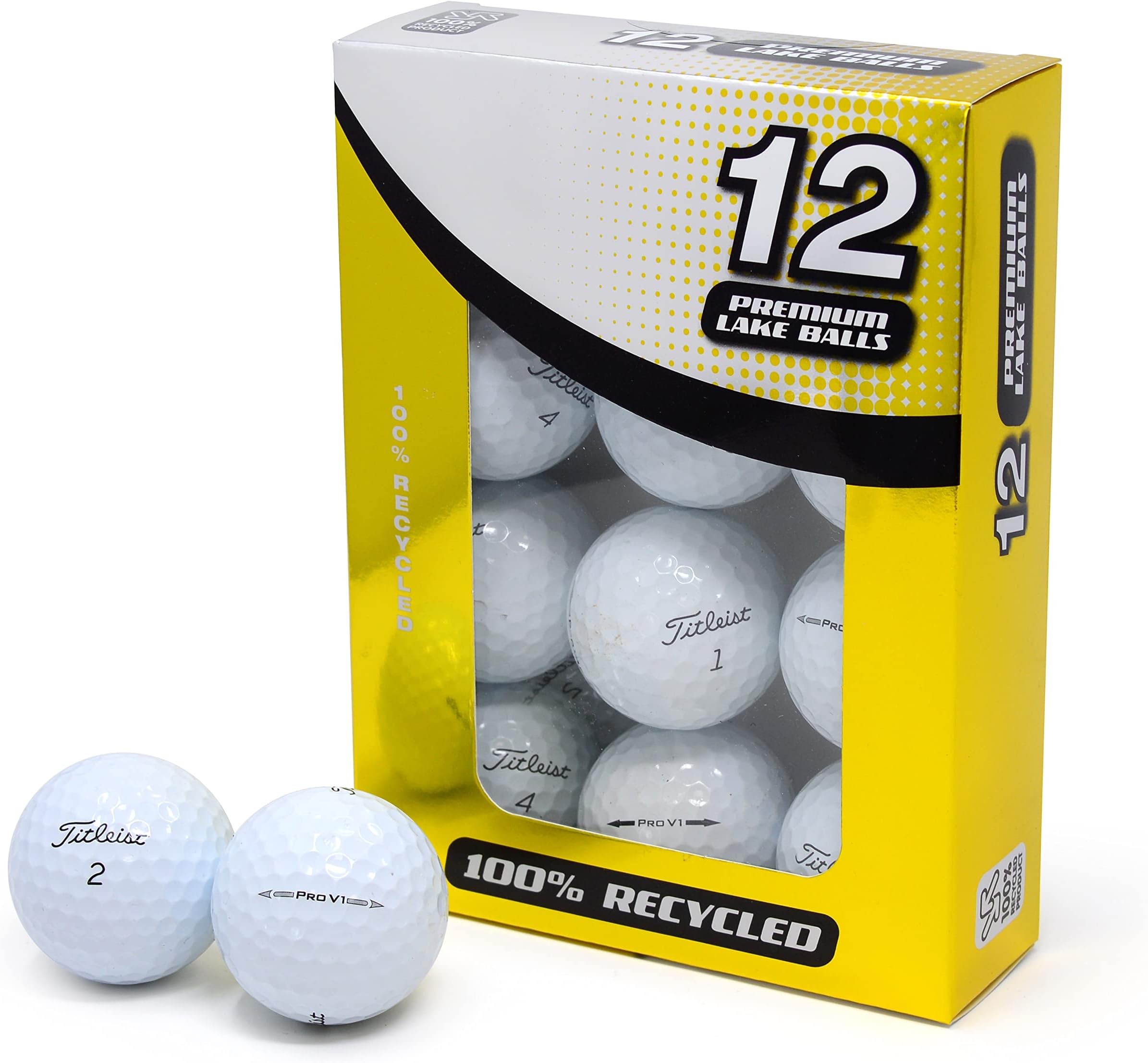 Second ChanceTitleist Pro V1 Grade A Lake Golf Balls - White, Pack of 12