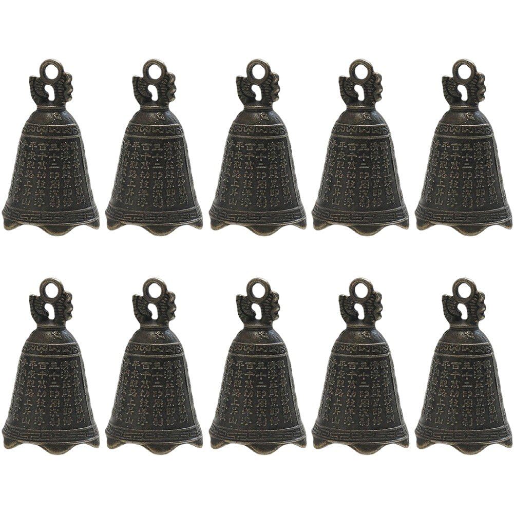 Uzztfa Bronze 10 Pcs Craft Bells Vintage Bells Classic Antique Bell Mini Hanging Bell Doorbell Wind Chimes Making Bell Fortune Jingle Bell For Diy Crafts