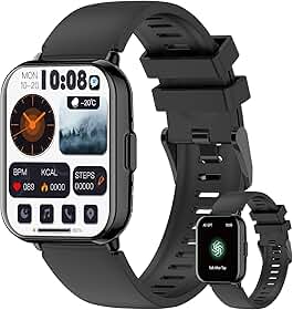 PEJE Smartwatch, RelóGio Smartwatch Com Ai, Ai Gpt, à Prova D'áGua 1 ATM, Relogio Feminino E Masculino, Com 100+ Modo Esportivo E Recebimento De NotificaçõEs,CompatíVel Com Android Ios(Preto)