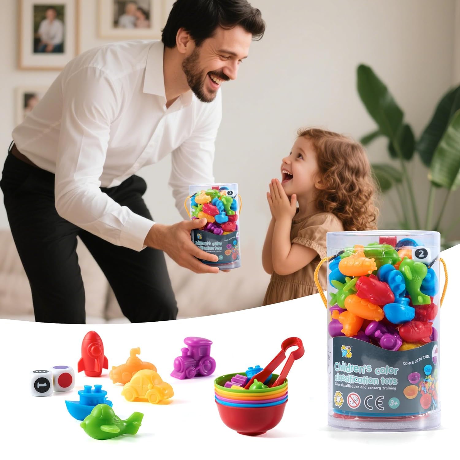 Jeu Éducatif Montessori 47 Pièces Comptage Tri Motricité 2-6 Ans sans BPA Apprentissage Formes