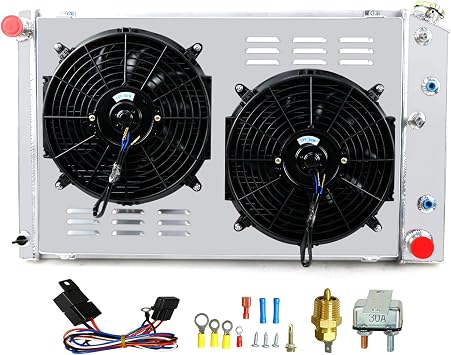 CoolingCare 3 Row Aluminum Radiator +Fan Shroud Assembly for 1973-1974 Chevy GMC C/K Series Pickup 10 20 30 4.1L 5.7L