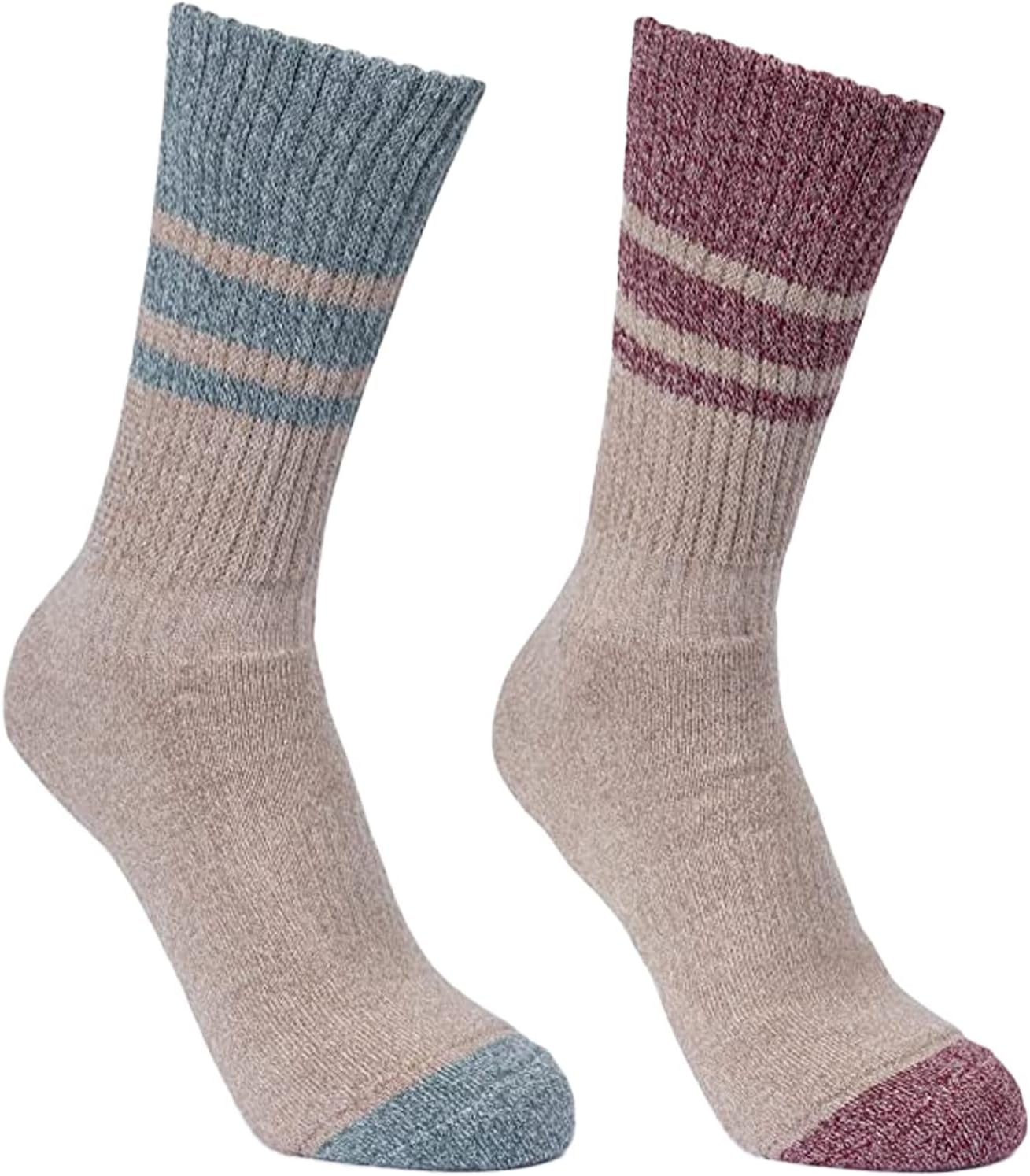Trespass Womens/Ladies Hadley Hiking Boot Socks (2 Pairs) (5/8 US) (Marine Marl/Raspberry Marl)
