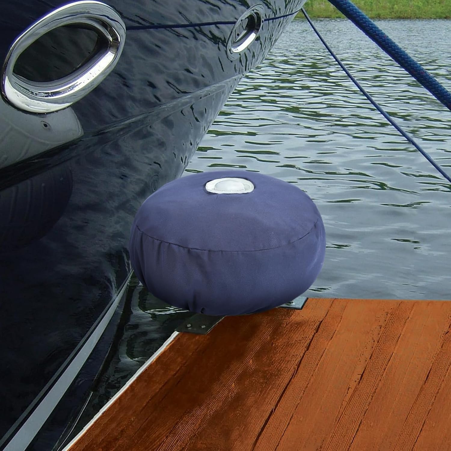 Dock Wheel Covers (Navy, 9") | Protect Your Boat From Dirty Dock Wheel Marks