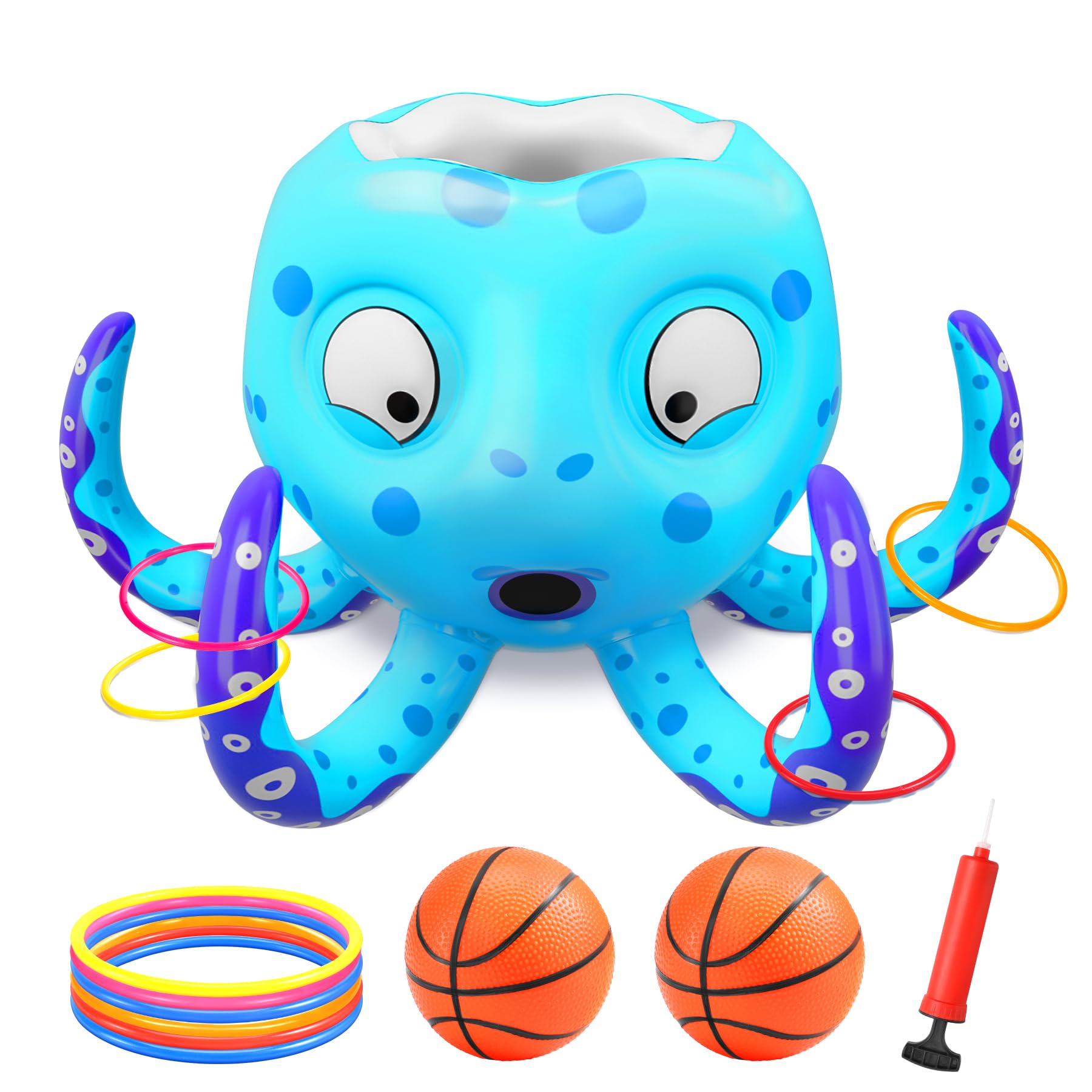 Subtail Juegos Piscina para NiñOs Adulto - Juguete Piscina Pulpo - Juegos de Agua para NiñOs Exterior - Hinchables para Piscina - Colchonetas Inflables Piscina - Flotadores Canasta Piscina