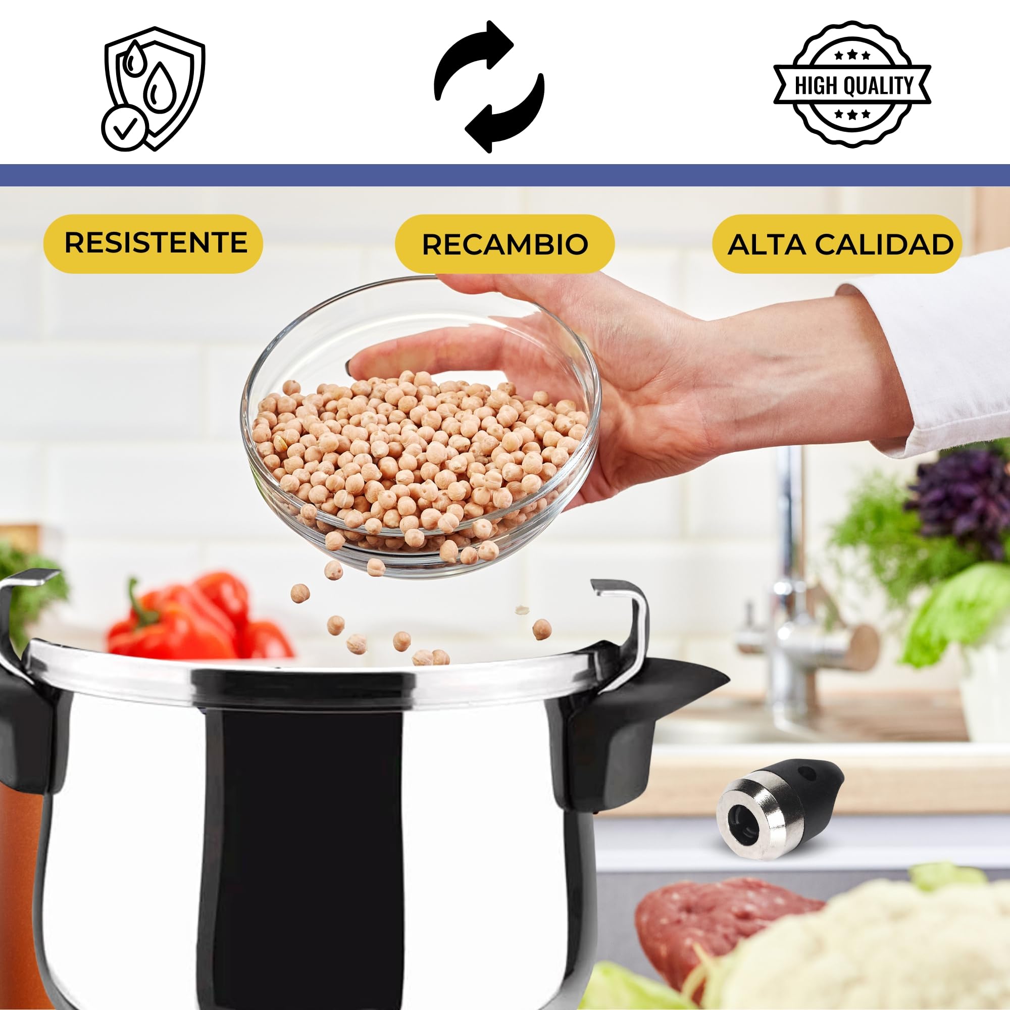 Válvula para Olla Express Magefesa Star, Válvula de Seguridad y Liberación de Presión, Pitorro Compatible 2013