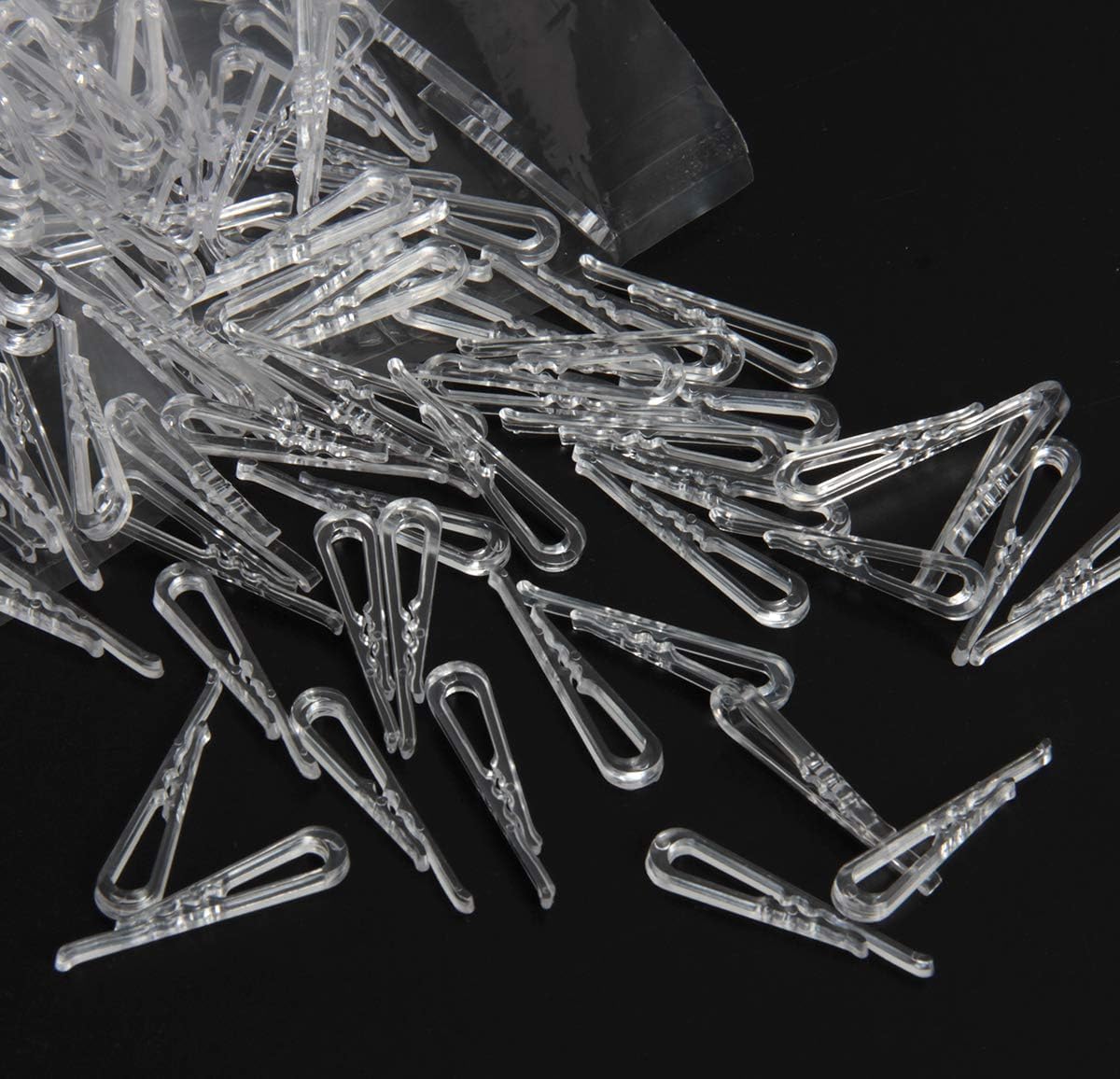 500 PCS Clear Plastic Alligator Clips Transparent Plastic Shirt Clips U Clips for Ties, Pants,Shirts Hold Garments in Place