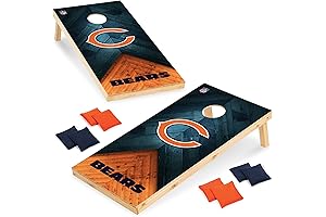 Official Chicago Bears Cornhole Game: Beanbag Toss Family Outdoor Tailgate Set with NFL Team Graphics