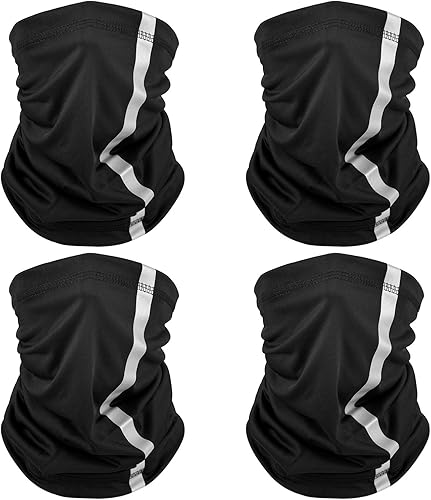 SATINIOR 4 piezas de polaina de cuello reflectante de visibilidad, protección contra el viento y el polvo