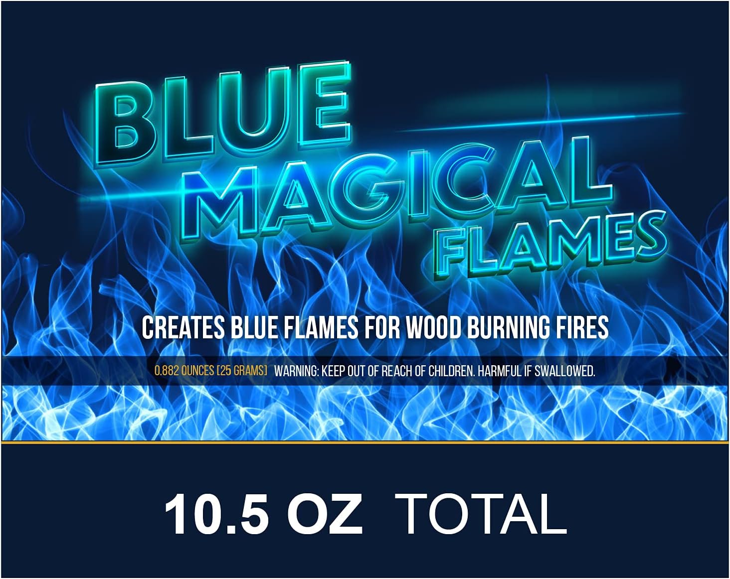 Magical Flames - Blue Flames - Create Blue Vibrant Flames for Fire Pit - (12 Pack) - Campfire, Bonfire, Outdoor Fireplace – Magical, Blue Funky, Mystic Flames – Twice The Color – Half The Price