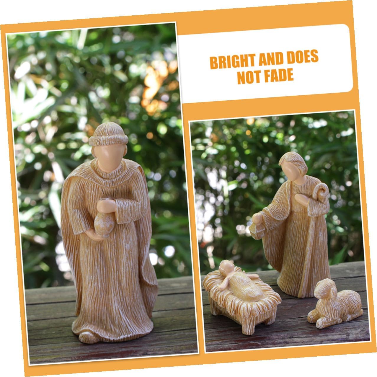 Alasum 10pcs Small Resin Jesus Nativity Figurines Set, Delicate Christmas Desk Ornaments for Holiday Home Decor